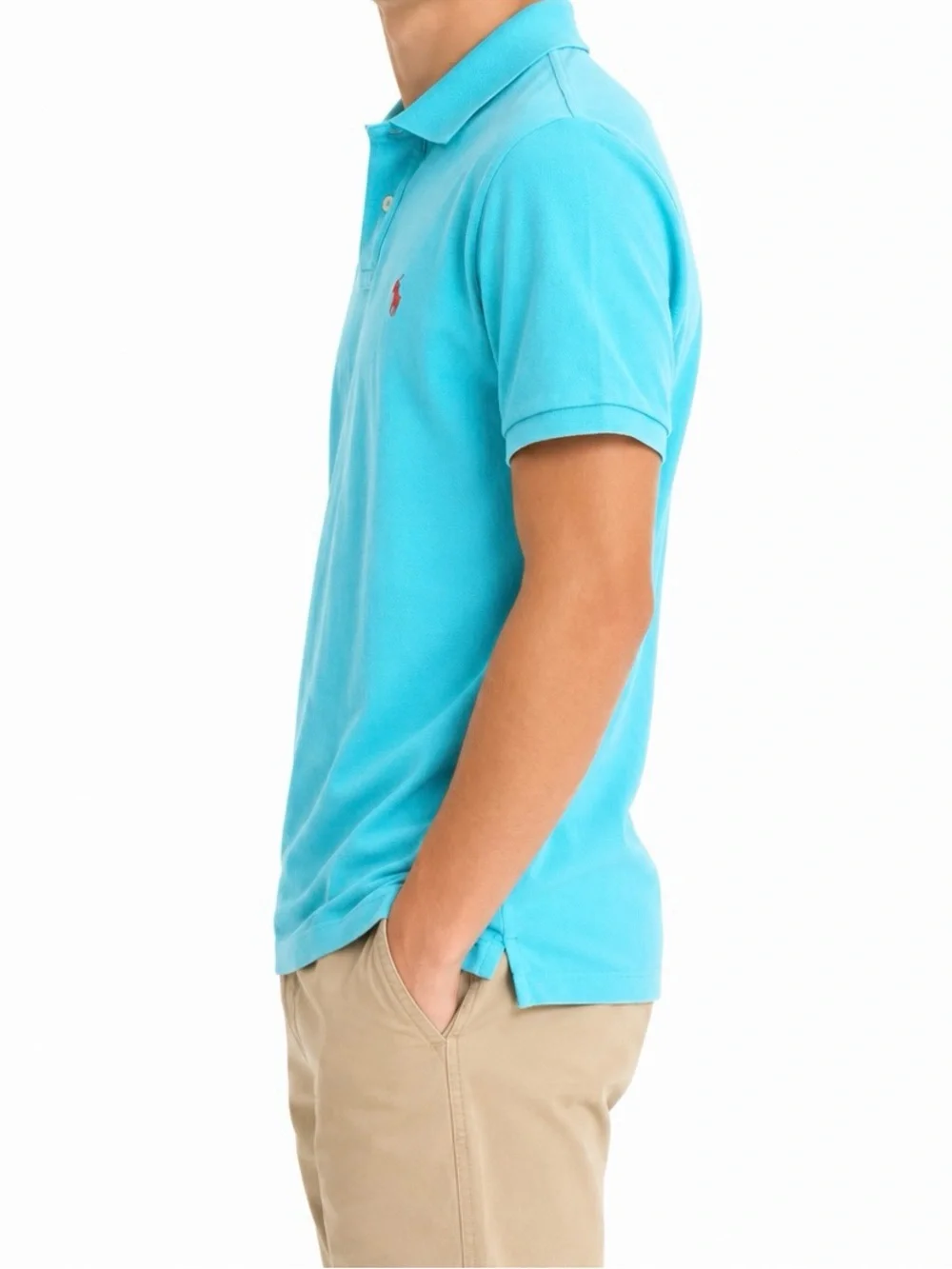 Men’s Vintage Ralph Lauren Turquoise Polo with Red Pony Embroidery Size Large